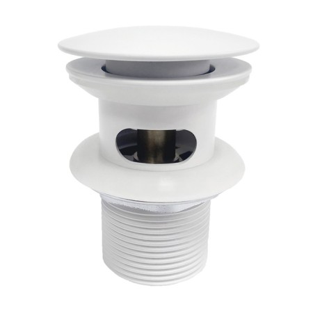 The bottom valve for the Wasserkraft A153, Push-UP, overflow, brass, white