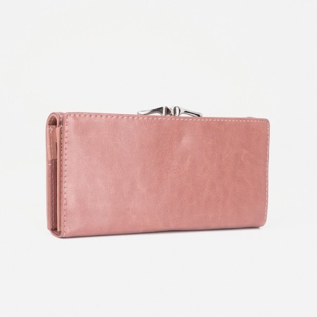 Women's wallet on magnets, pink color-1