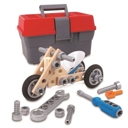 Game set for assembling motorcycles Hape "Designer in a suitcase"-1