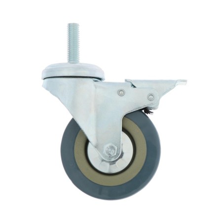 Furniture wheel, d = 75 mm, with a foot, with a latch, gray 2371581-1