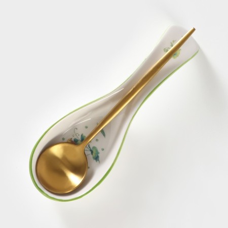 Porcelain stand under a spoonful of the shade "Green Garden", 21.5 × 7.5 cm-6