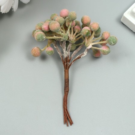 Decor for creativity "Berries" 1 bouquet = 6 branches lilac-green 10 cm-2