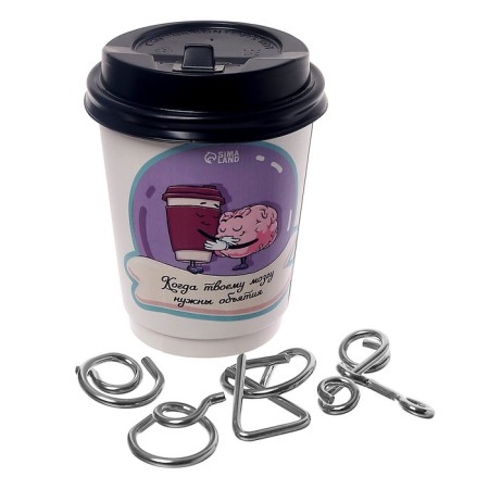 Metal puzzle “Perform in the morning”, cups, in showbox-1