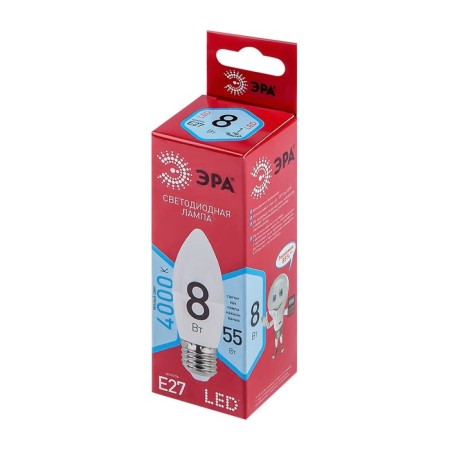 LED LED era Red Line "candle", 8 watts, E27, 640 lm, 4000k, white glow-1