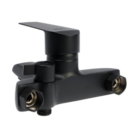 Bath mixer Zein Z3855, single -leaf, shower set, watering can 5 modes, black-5