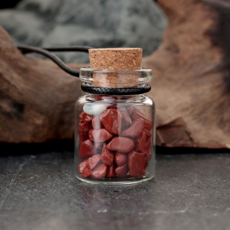 Souvenir-butter with natural stones "Red Jade", 3x2cm