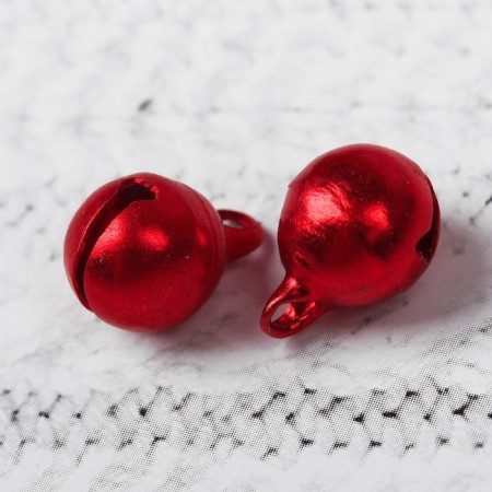 Bells for needlework, set of 20 pcs., Size 1 pc. - 1 cm, red color
