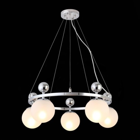 Suspended EVOLUCE lamp. Sle106103-05. Pechio. 5x60 watts, E27, 62x62x22 cm, chromium color-1