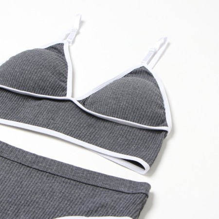Female set (top, panties) dark gray color, size 42-44-7