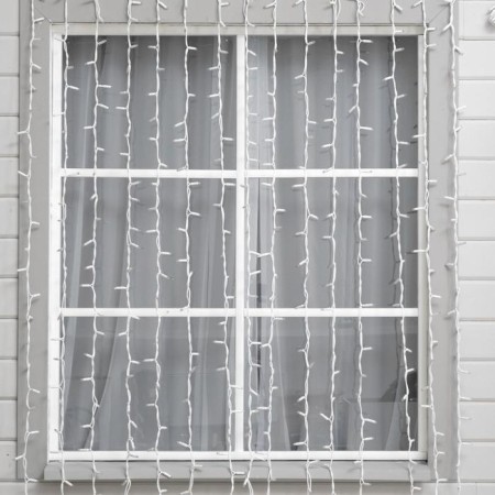 Garland "Curtain" 2 x 3 m, IP65, UMS, white thread rubber, 760 LED, glow blue, 220 V-2