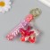 A plastic keychain with a carbine, strap "Sea star" Water with a decor 2.5x6.3 cm