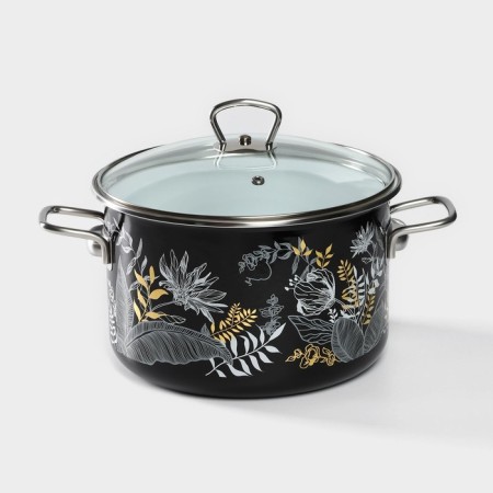 Magia pan, 5.5 l, d = 22 cm, glass cover, induction, black