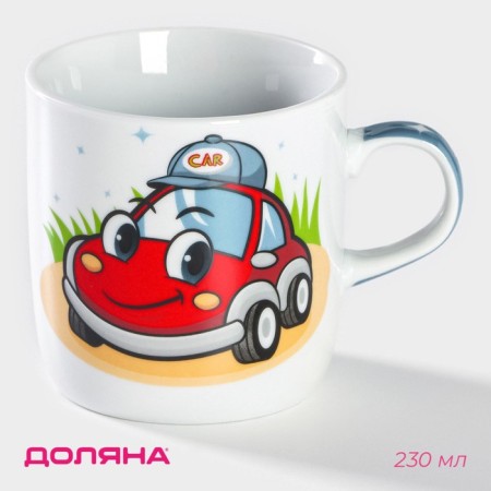 Mug ceramic shade "Machine", 230 ml, white color