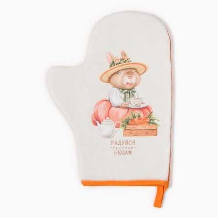 Mittens-place Ethel "Rabbits" 20x28cm, sarzha, 100% x/l, Vatin 250g/m2-1