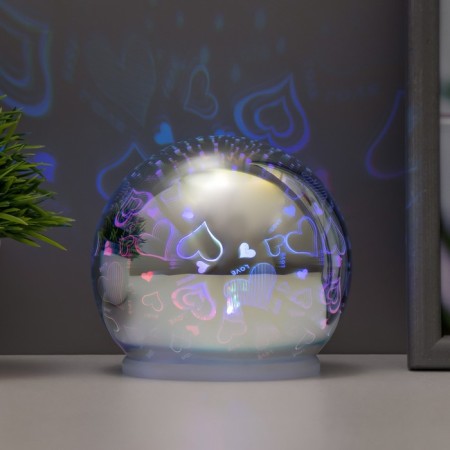 Nightlight "Mirror Ball" Led RGB from batteries 2haa chrome 10x10x10cm Risalux-3