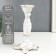 Polystone candlestick for 1 candle "lush sheet" white 21.5x9x9 cm