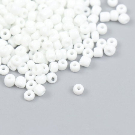 Glass beads 6/0 "snow -white" 450 gr