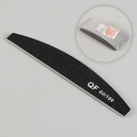 File - emery, abrasiveness 80/100, 18 cm, packing 20 pcs, black color-1