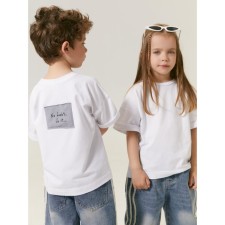 Футболка детская Amarobaby Stripe, рост 110 см, цвет белый