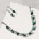 Set 2 objects: earrings, sheet-sized necklace sophisticated rhombus, white-emergency color in silver, 32 cm