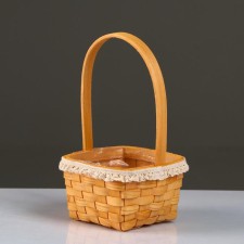 Wicker basket, sequoia, 12.5x12.5XN8/22 cm, natural with a edging
