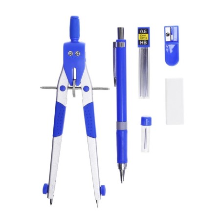Ready, 6 items (compass, sharpener, barrel, eraser, mechanical pencil 0.5 mm, barn NV 0.5 mm) in a plastic pencil case-4