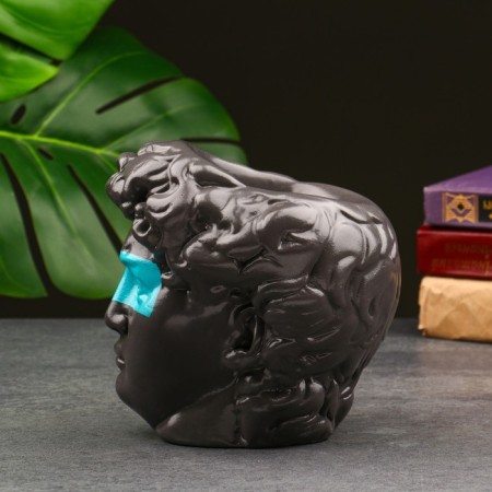 Kashpo - organizer "David's head, large" gray, turquoise, 16 cm-2