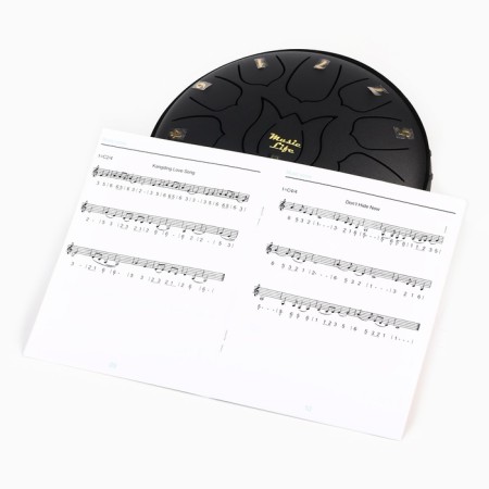 Musical instrument glucophone, black, 11 petals, 17 x 8 cm-4