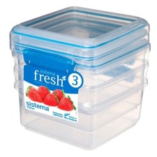 SISTEMA containers set, blue, 1.2 liters, 3 pcs.