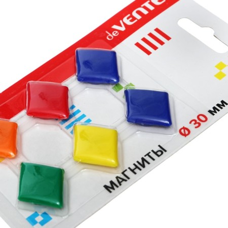 Magnets for boards 30 mm, 6 pieces, Devente Rhombs, mix x 4 colors, cardboard box-1
