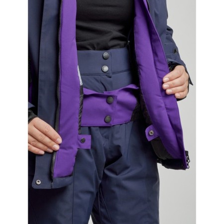 Ski jacket female winter, size 44, dark blue color-7
