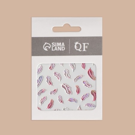 Nail stickers "Fogger", voluminous, multi -colored/holographic-3