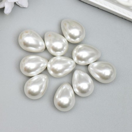 Beads for creativity (ending) plastic "Pearl Purchald drop" set 10 pcs, 1.3x0.8x0.8 cm-1