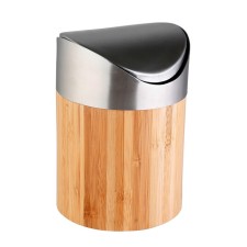 Cosmetic bucket Axentia Bonjia with a swing cover, volume 0.8 l of bamboo