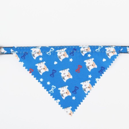 A collar with a scarf "Bright Life", 32 x 1 cm, blue-5
