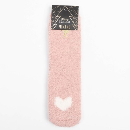 Women's terry socks minku, pink color, size 36-39 (23-25 ​​cm)-4