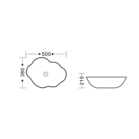 Bronze de Luxe 1395, 500x380 mm shells, without overflow, without opening for the mixer, black 746347-3