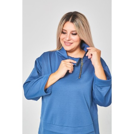 Female costume, size 62, gray-blue color-5