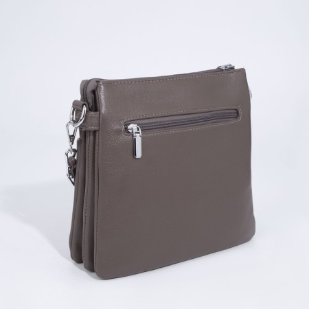 Cross-Bodi bag with zipper, bronze color-1