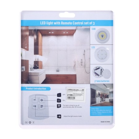 LED lamp, pressure 4000k, from batteries, a set of 3 pcs, a remote control-9