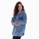 Denim shirt female, dark blue color, size S (42-44)
