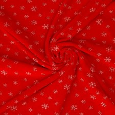 Board of velor on a red background, white snowflakes, 100 × 180 cm