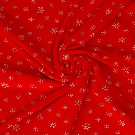 Board of velor on a red background, white snowflakes, 100 × 180 cm