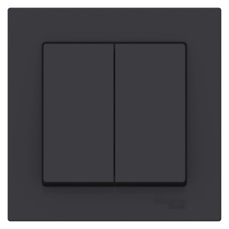 Switch SE AtlasDesign, 10 A, 2 keys, assembly, CC. 5, carbon color-1