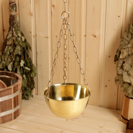 Grass and Himalayan salt bowl suspended with a dispenser d = 12cm, v = 0.4l