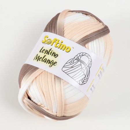 Knitted yarn 95% cotton, 5% elastan "Lentino melange" 100 g 30 m color 33-1