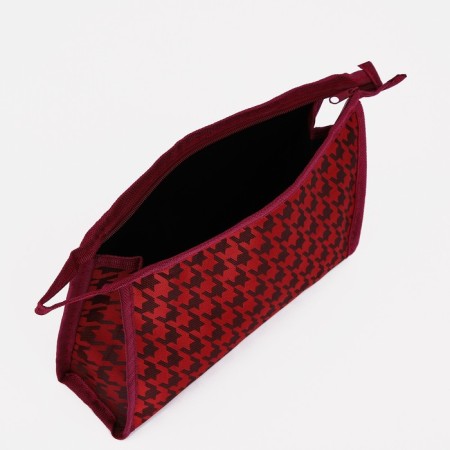Cosmetic bag with lightning, burgundy color-2