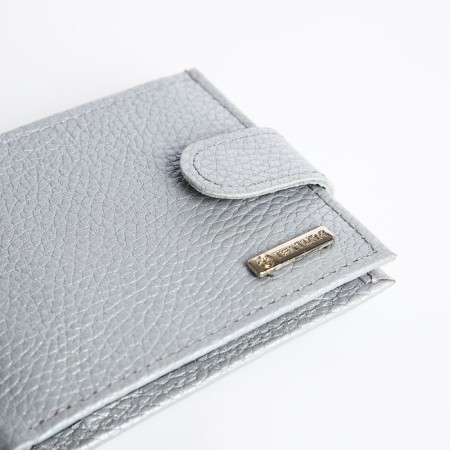 Women's wallet on the button, Textura, color gray color-3