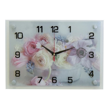 Watch wall interior "flowers", silent, 35 x 25 cm, aa-2