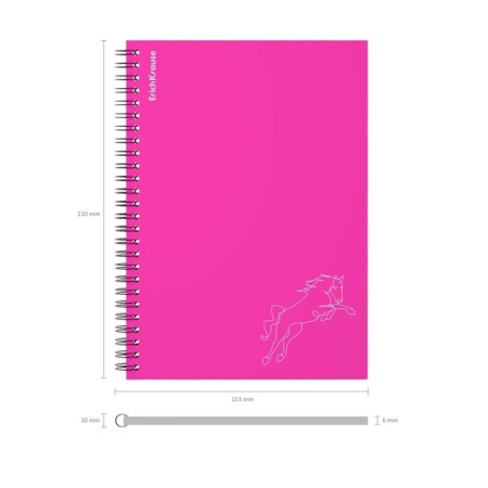 Notebook A5 80 sheets in a cage on a spiral Erichkrause Silhouette, with a plastic cover pink,-4